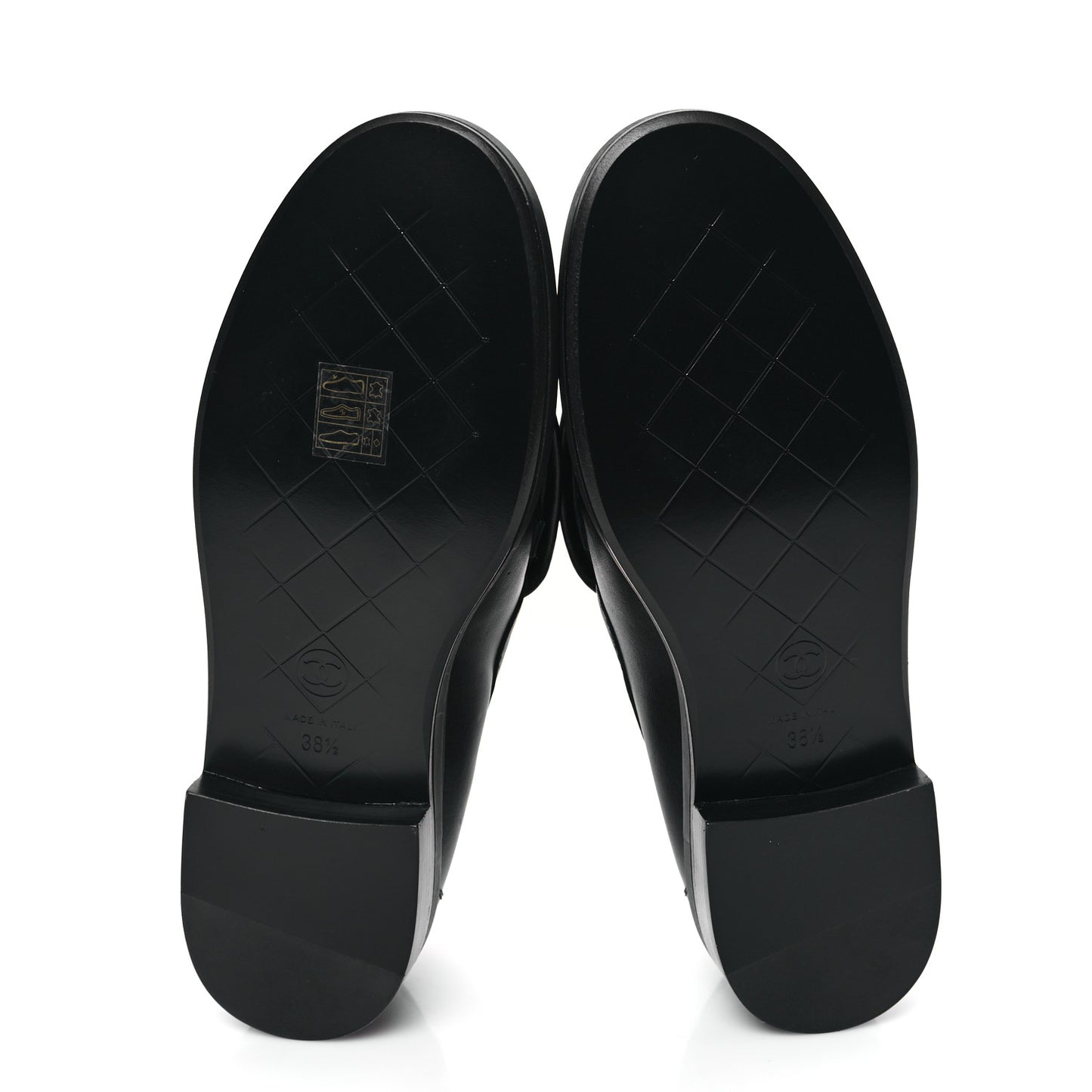 Lambskin Quilted CC Turnlock Loafers 38.5 Black