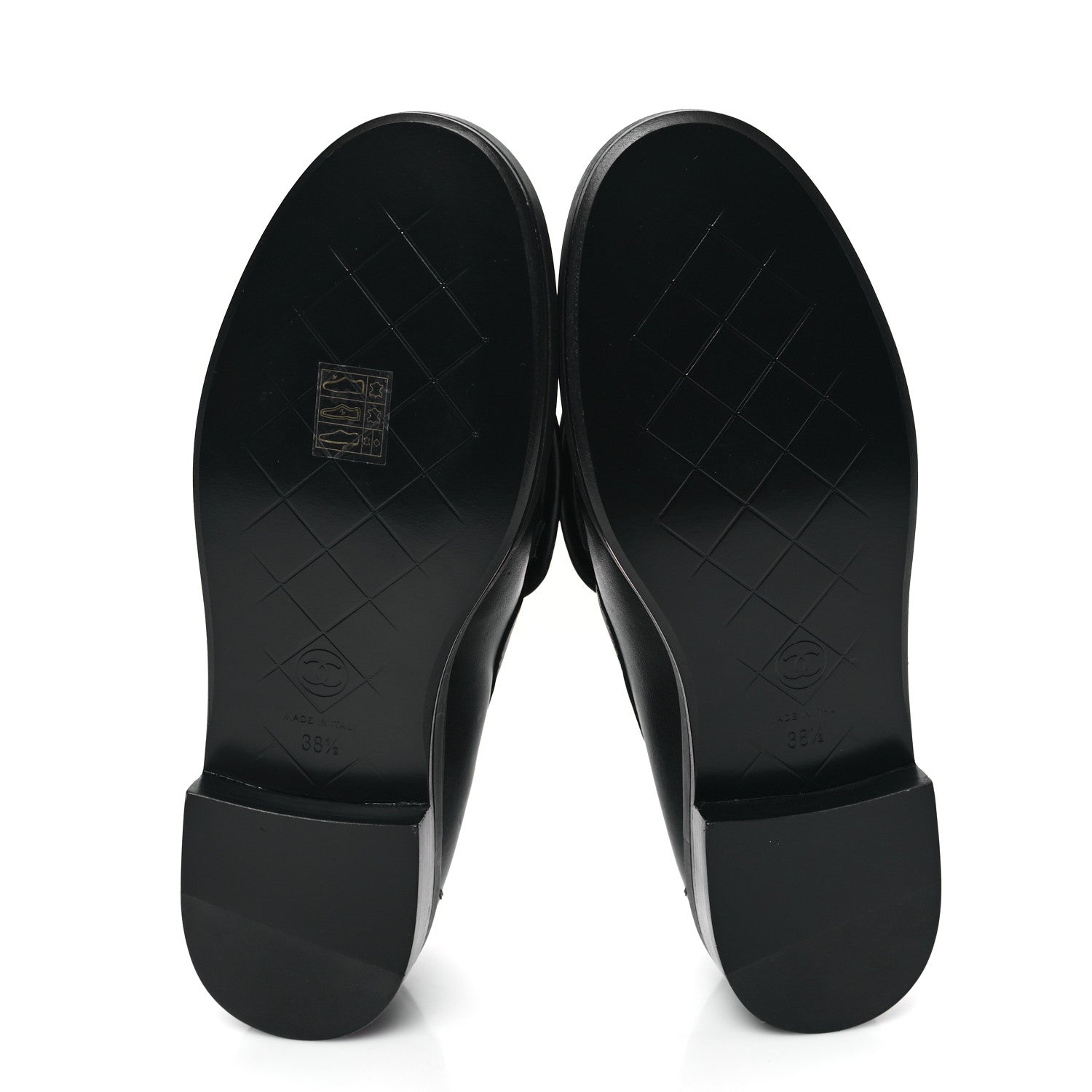 Chanel Lambskin Quilted CC Turnlock Loafers 38.5 Black 5 of 9