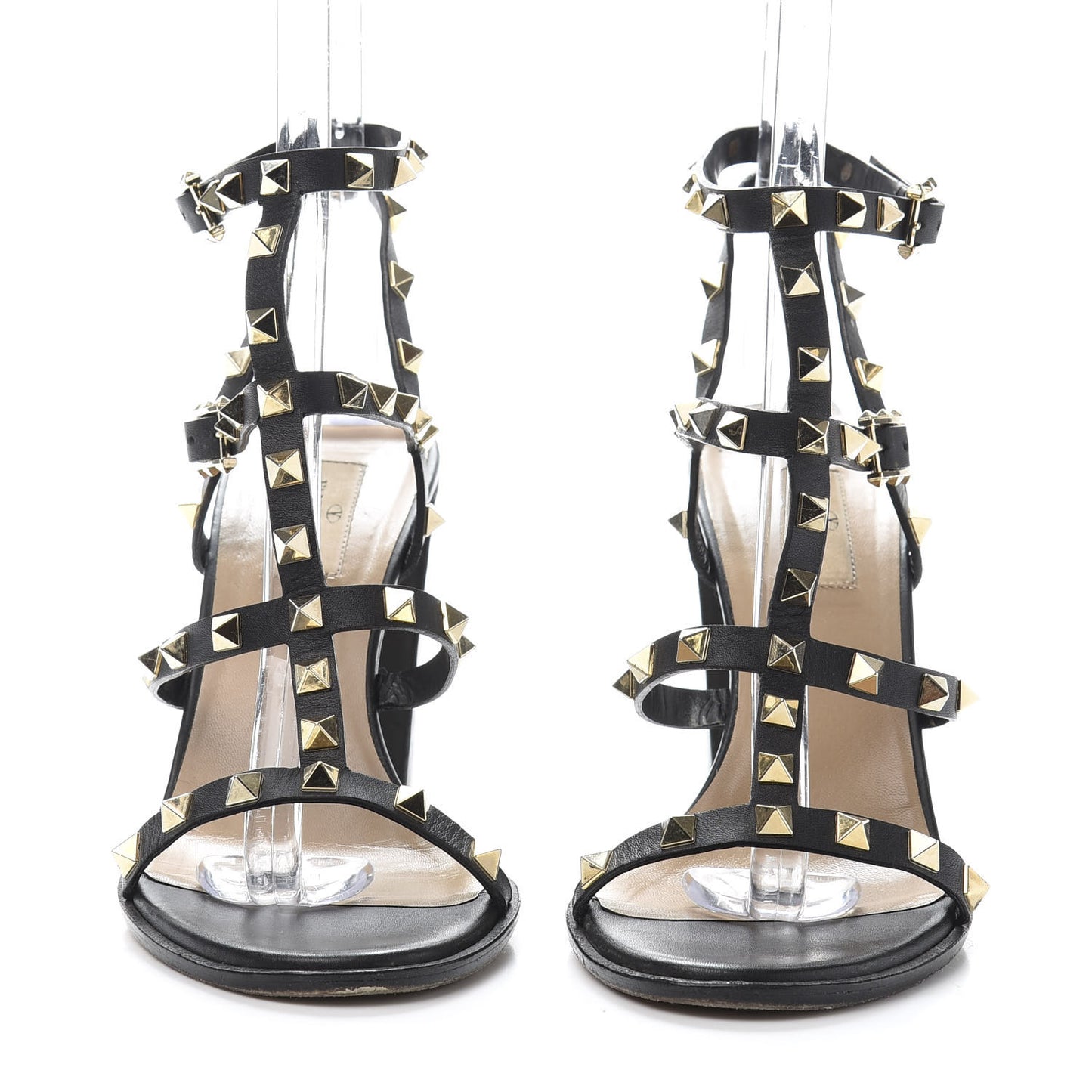 Calfskin Rockstud 90mm City Sandals 40 Black