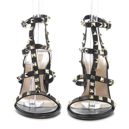 Valentino Garavani Calfskin Rockstud 90mm City Sandals 40 Black 2 of 7