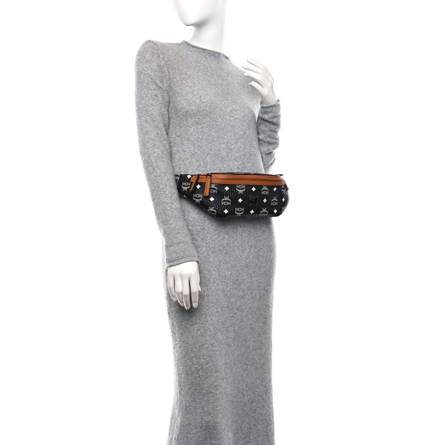 Visetos Small Fusten Belt Bag Black Cognac