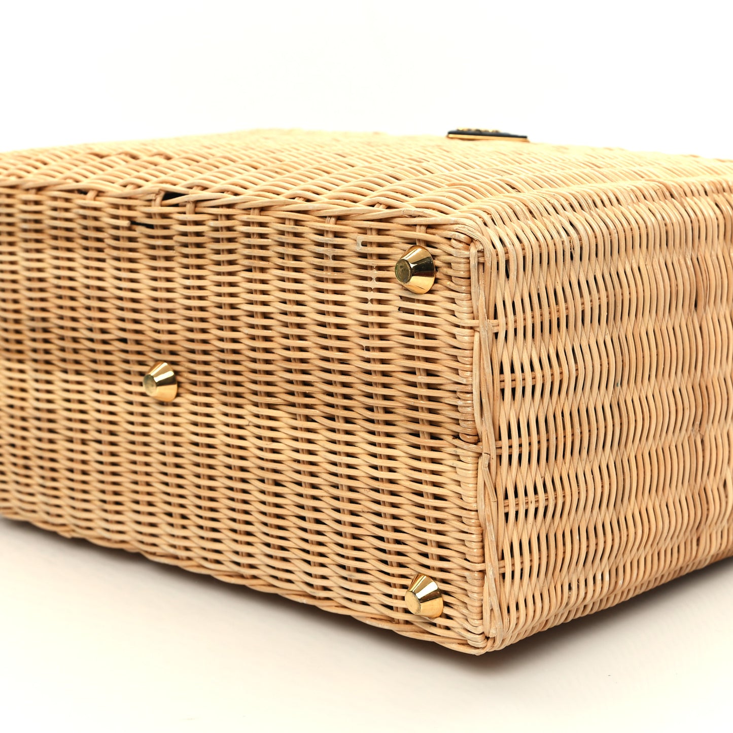 Wicker Canvas Large Tote Naturale Black