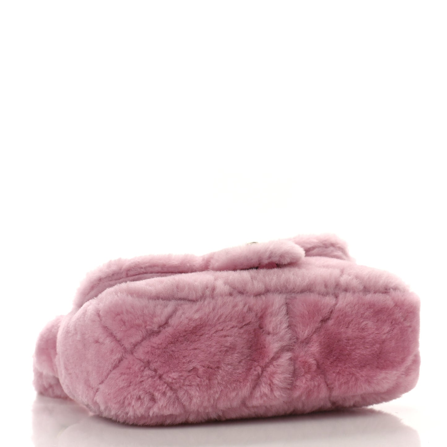Shearling Lambskin Quilted Flap Pink