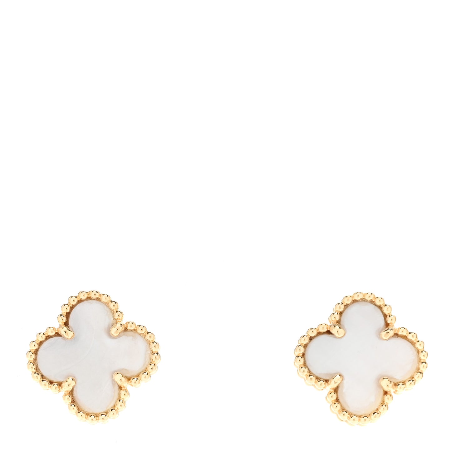 18K Yellow Gold Mother of Pearl Sweet Alhambra Earrings