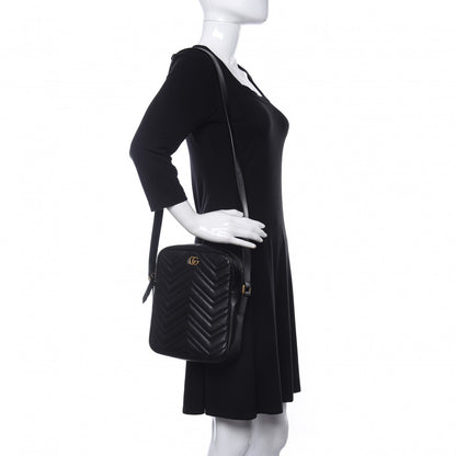 Gucci Calfskin Matelasse GG Marmont Travel Bag Black 2 of 10