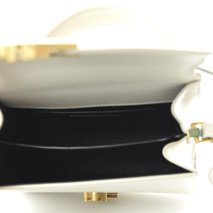 Saint Laurent Grain de Poudre Mini Classic Monogram Cassandra Top Handle Vintage White 5 of 9