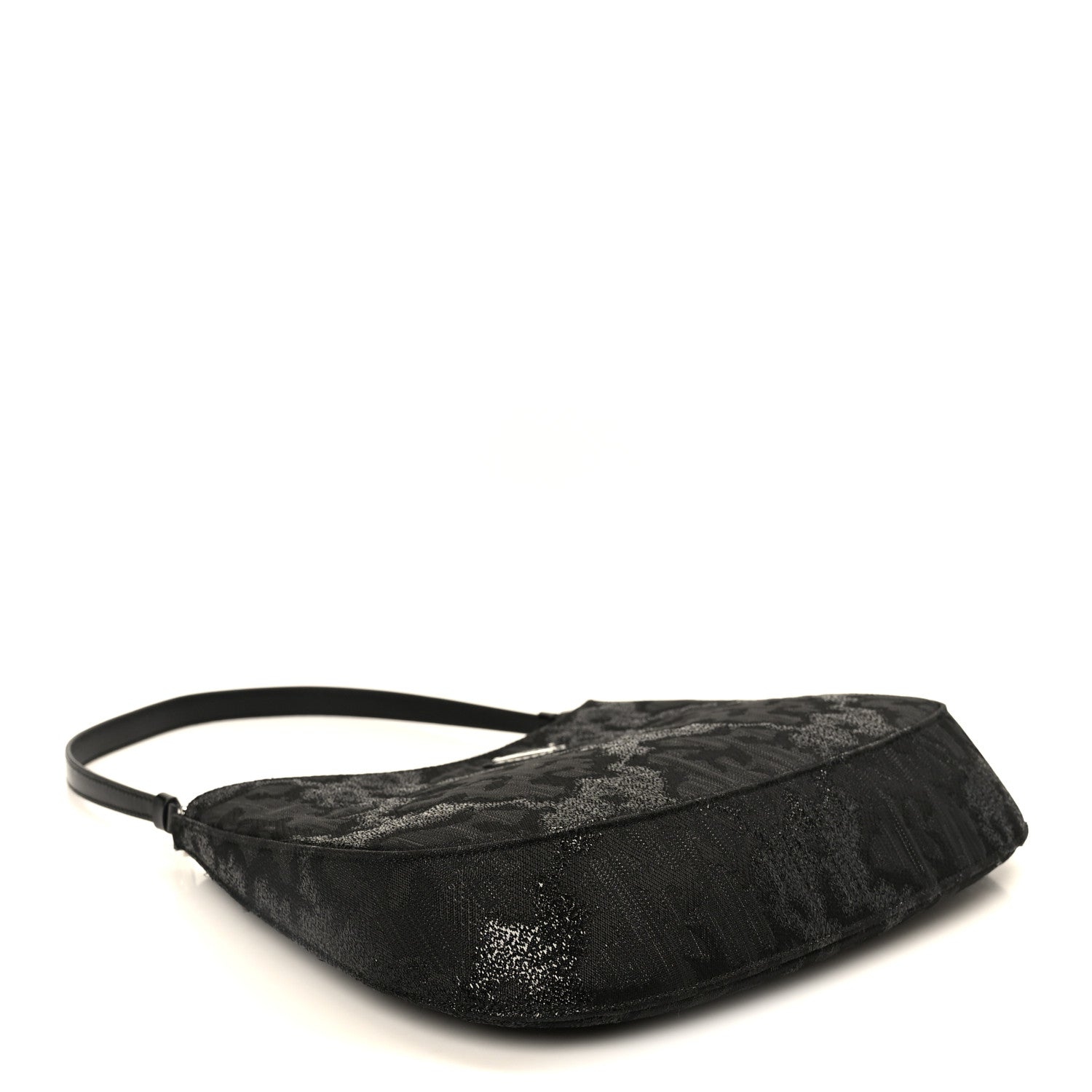 Prada Broccato Cleo Shoulder Bag Black 4 of 10