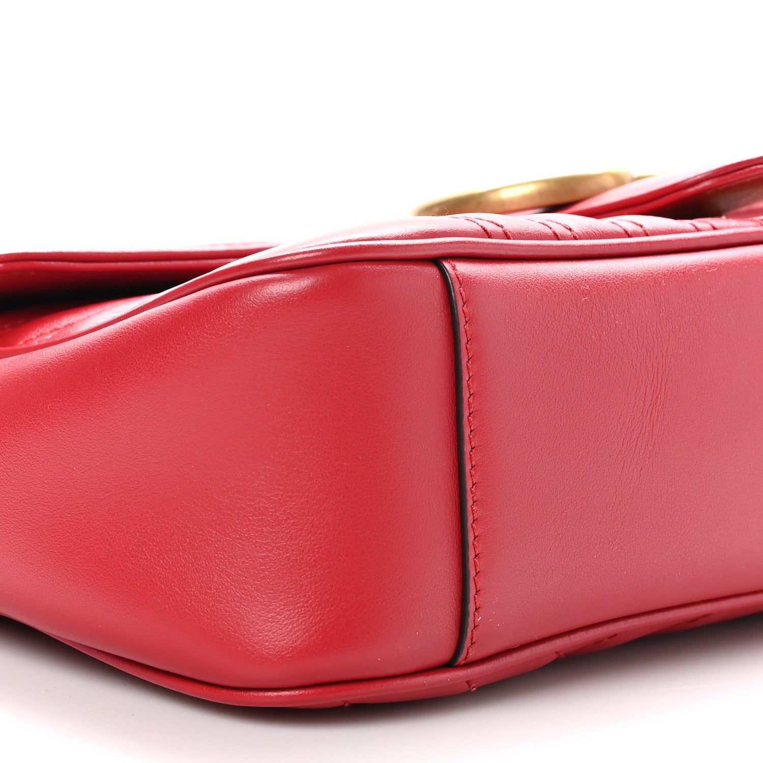 Gucci Calfskin Matelasse Small GG Marmont Shoulder Bag Hibiscus Red 9 of 10