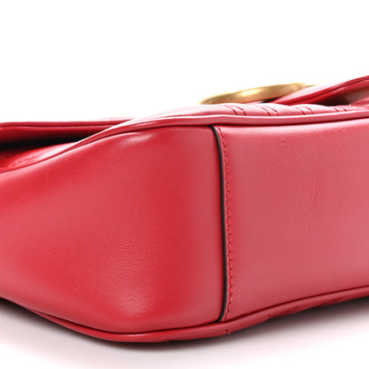 Gucci Calfskin Matelasse Small GG Marmont Shoulder Bag Hibiscus Red 9 of 10