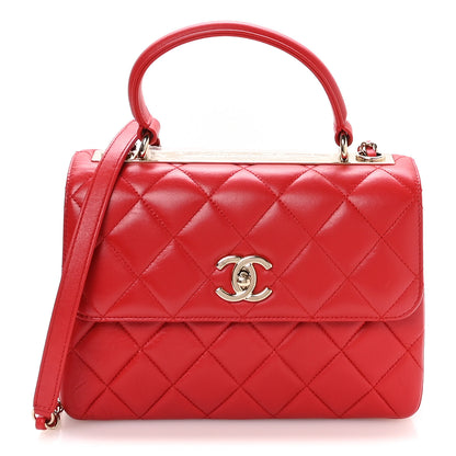 Chanel Lambskin Quilted Small Trendy CC Flap Dual Handle Bag Red 1 of 10