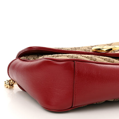 Gucci Monogram Azalea Calfskin Matelasse Diagonal Small GG Marmont Shoulder Bag Beige Ebony New Cherry Red 9 of 11