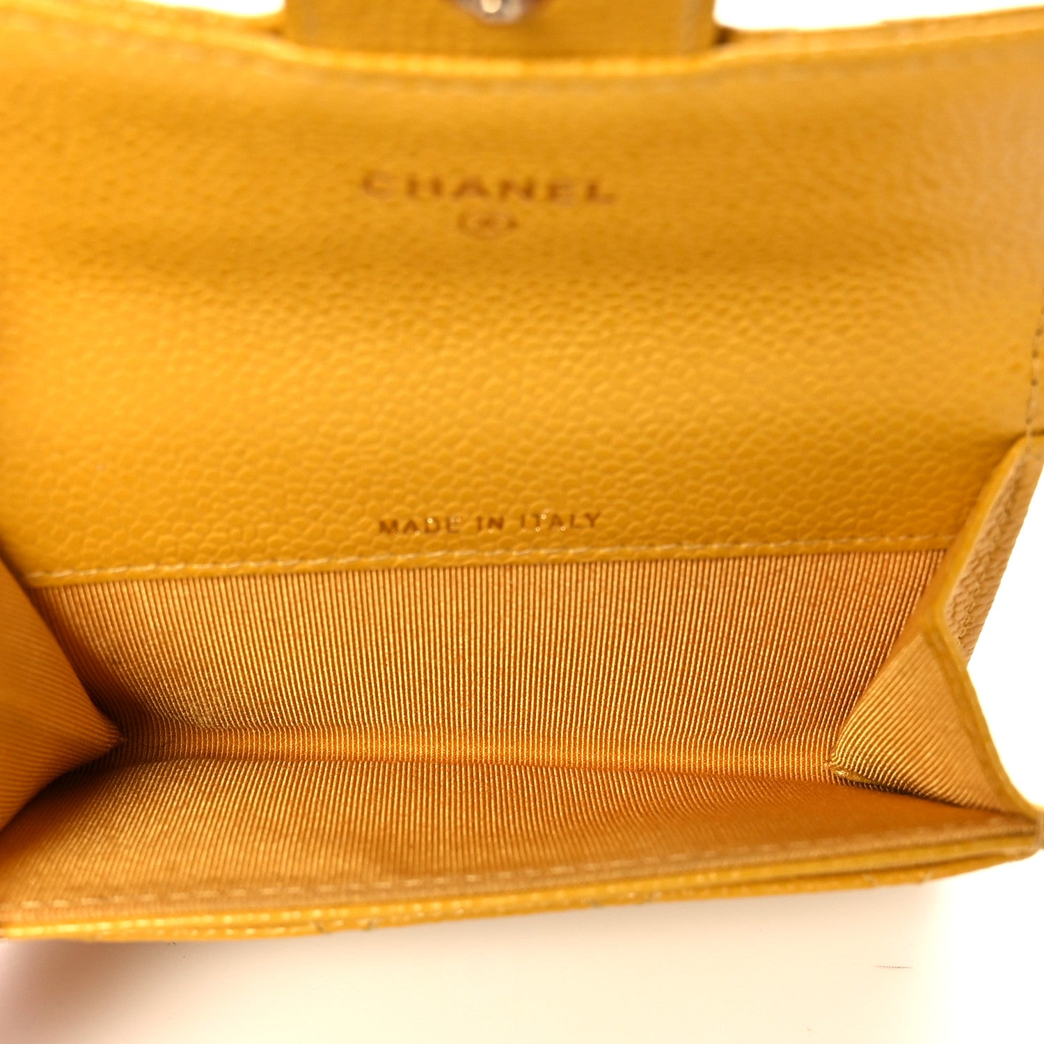 Chanel Caviar Quilted Flap Card Holder Yellow 5 of 8