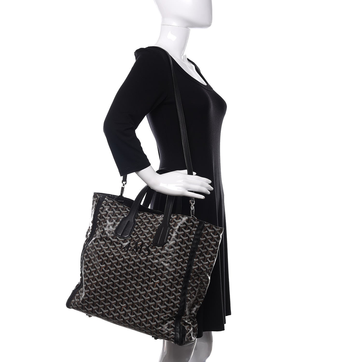 Goyard Goyardine Voltaire Tote Black 2 of 12