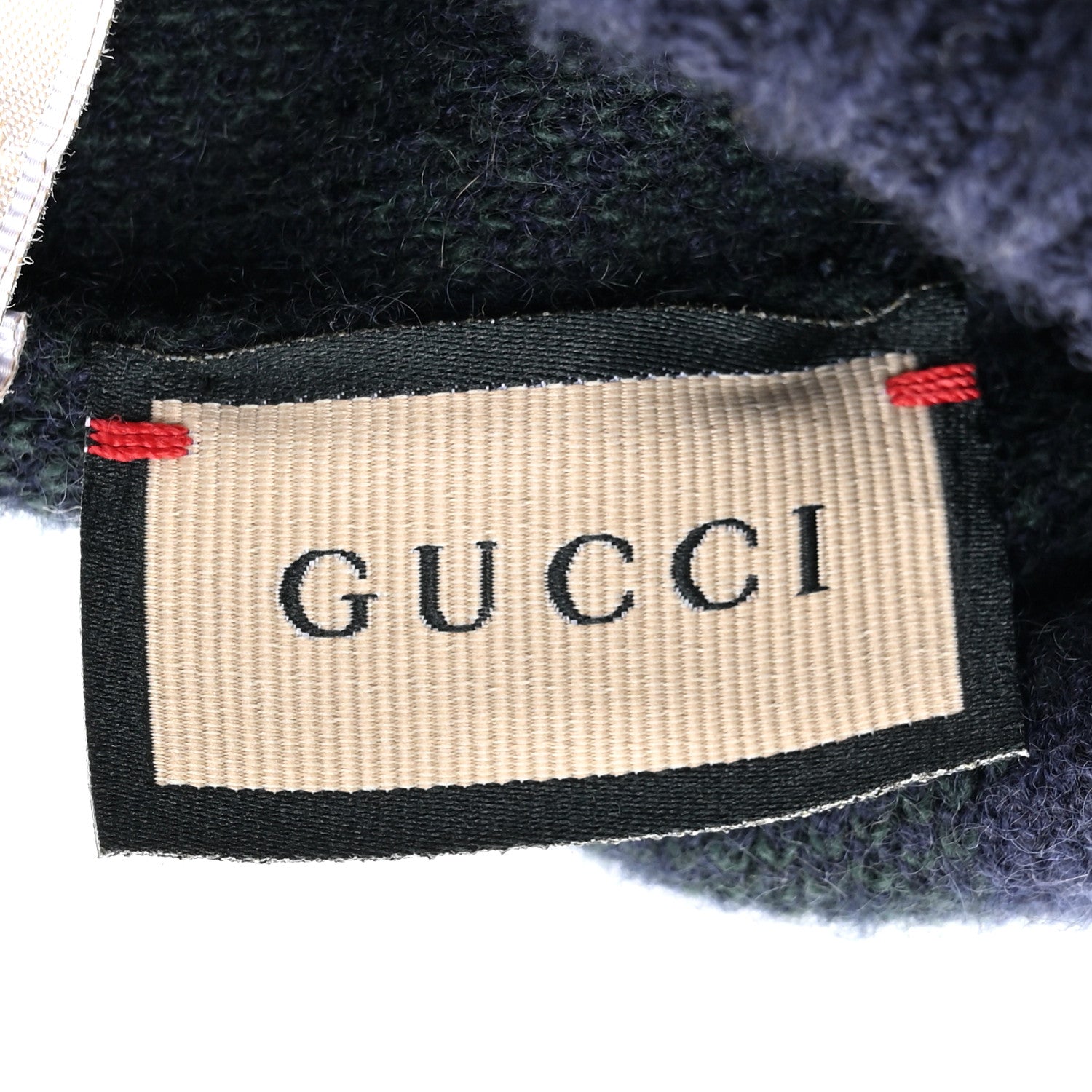 Gucci Cashmere Jacquard Monogram Jumbo GG Canvy Hat Beanie Hat M Blue Ivory 6 of 6