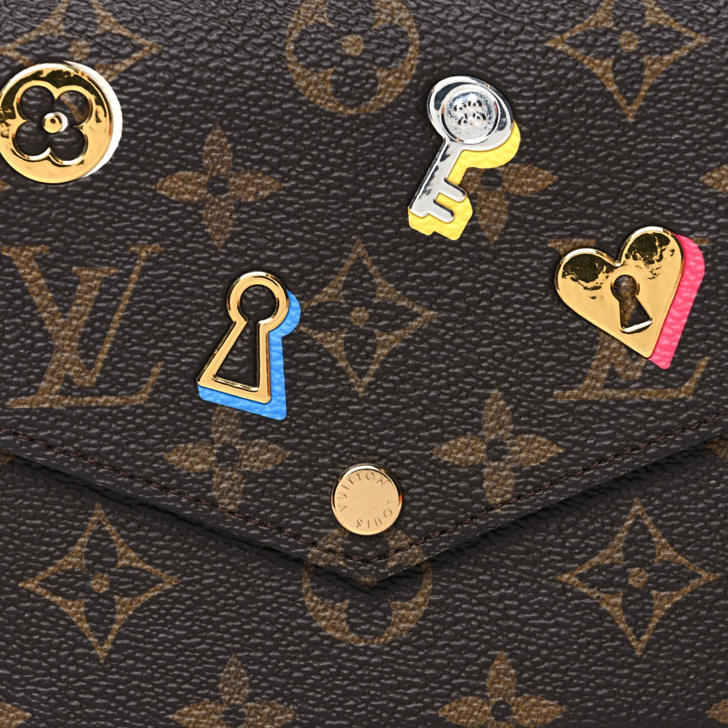 Monogram LV Love Lock Pochette Felicie Chain Wallet