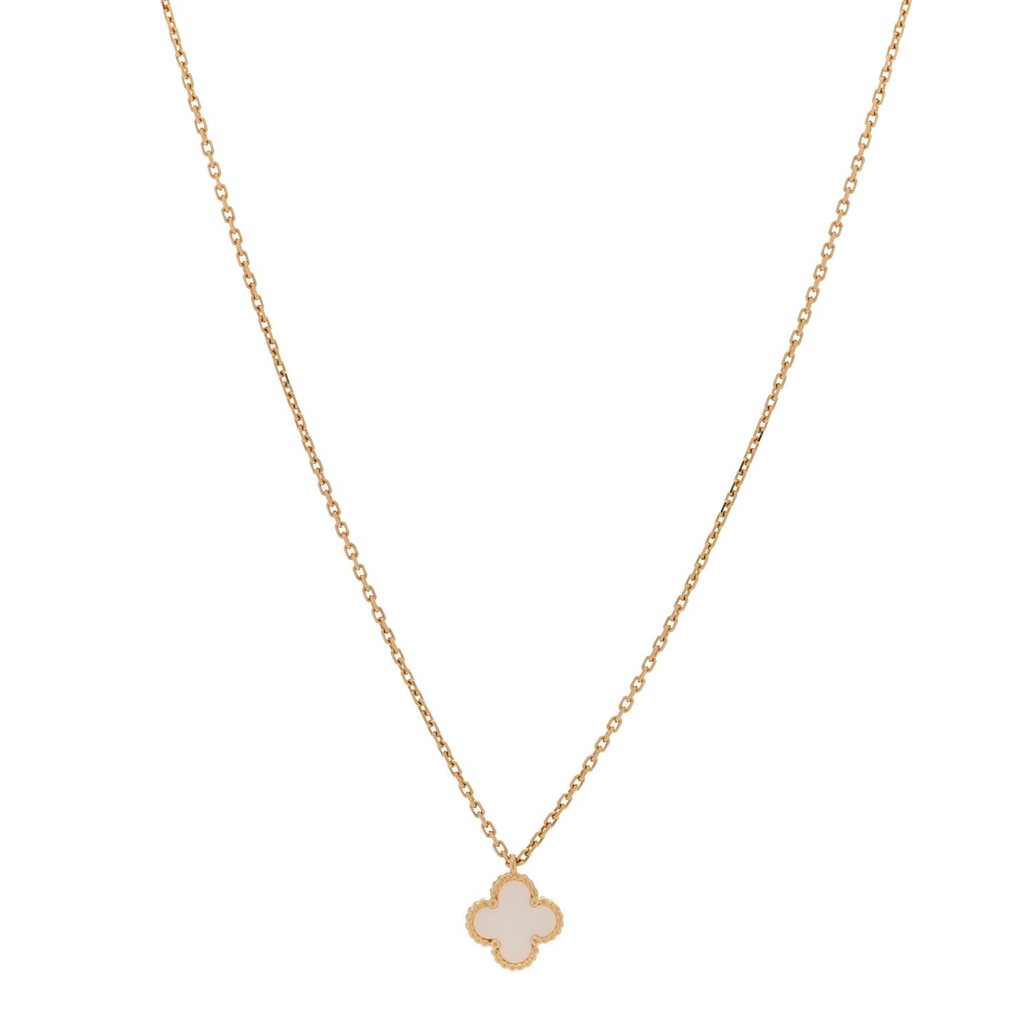 18K Yellow Gold Mother of Pearl Sweet Alhambra Pendant Necklace