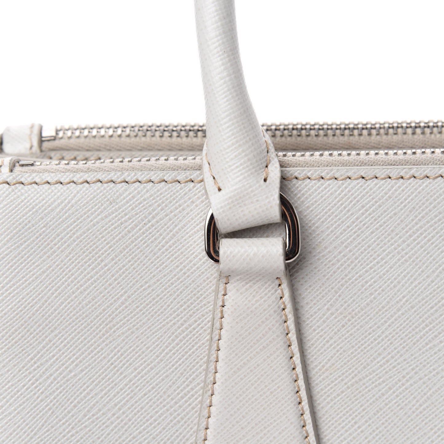 Saffiano Small Galleria Double Zip Tote Talco