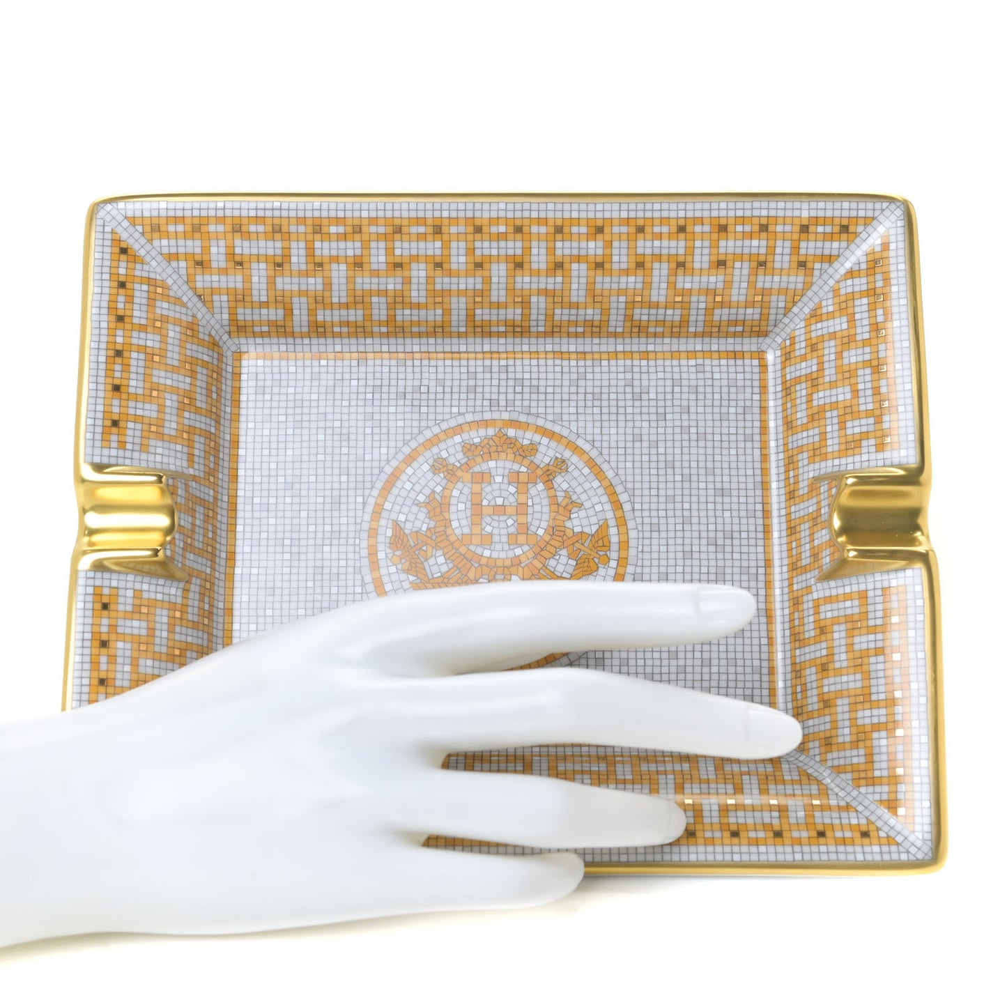 Porcelain Mosaique Au 24 Gold Ashtray