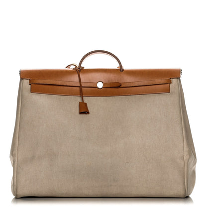 Hermes Barenia Toile Herbag XXL Natural 1 of 13