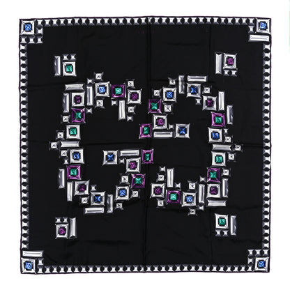 Gucci Silk GG Jewel Square Scarf Black Multicolor 1 of 4