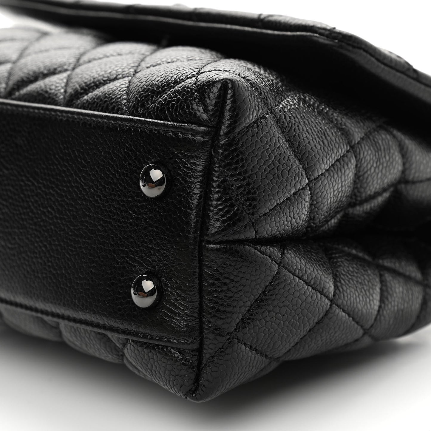 Caviar Quilted Mini Coco Handle Flap So Black