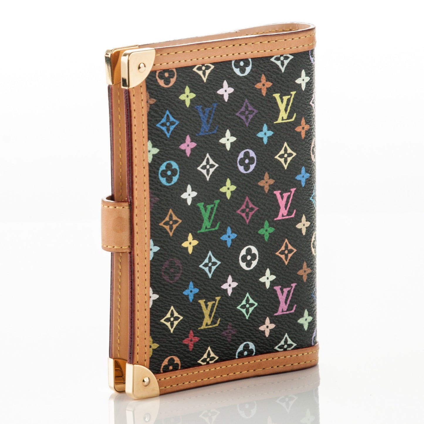 Monogram Multicolor Small Ring Agenda Cover Black