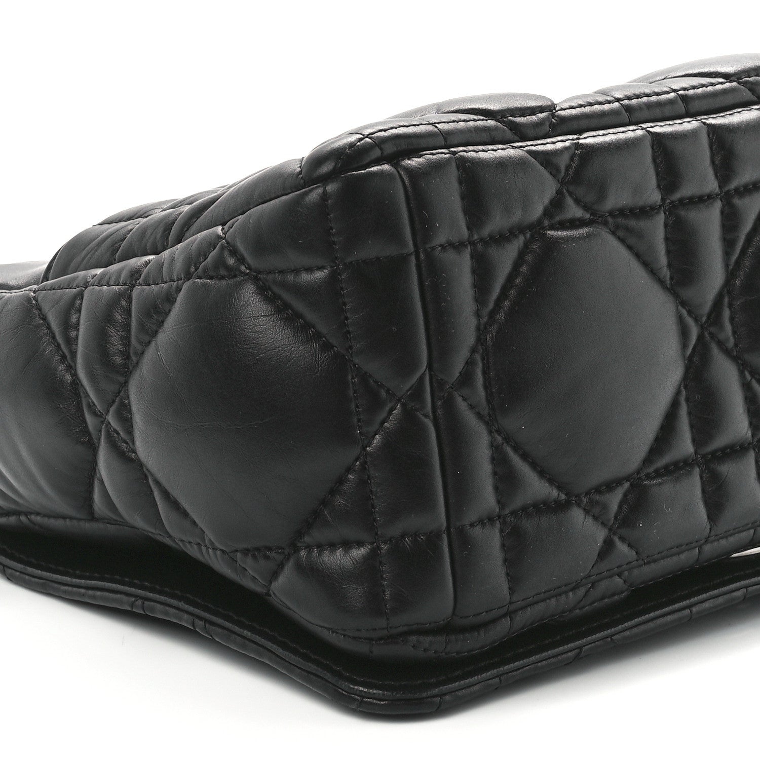 Christian Dior Lambskin Macrocannage Medium Caro Bag Black 9 of 10