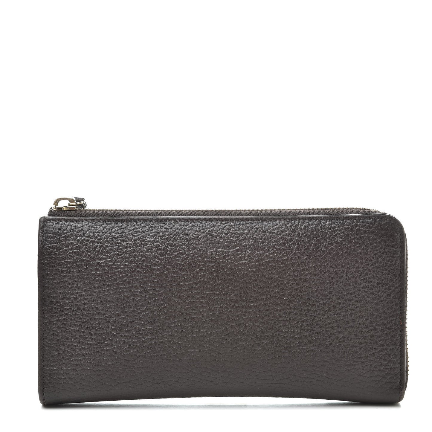 Pebbled Calfskin Donna Long Wallet Grey Field