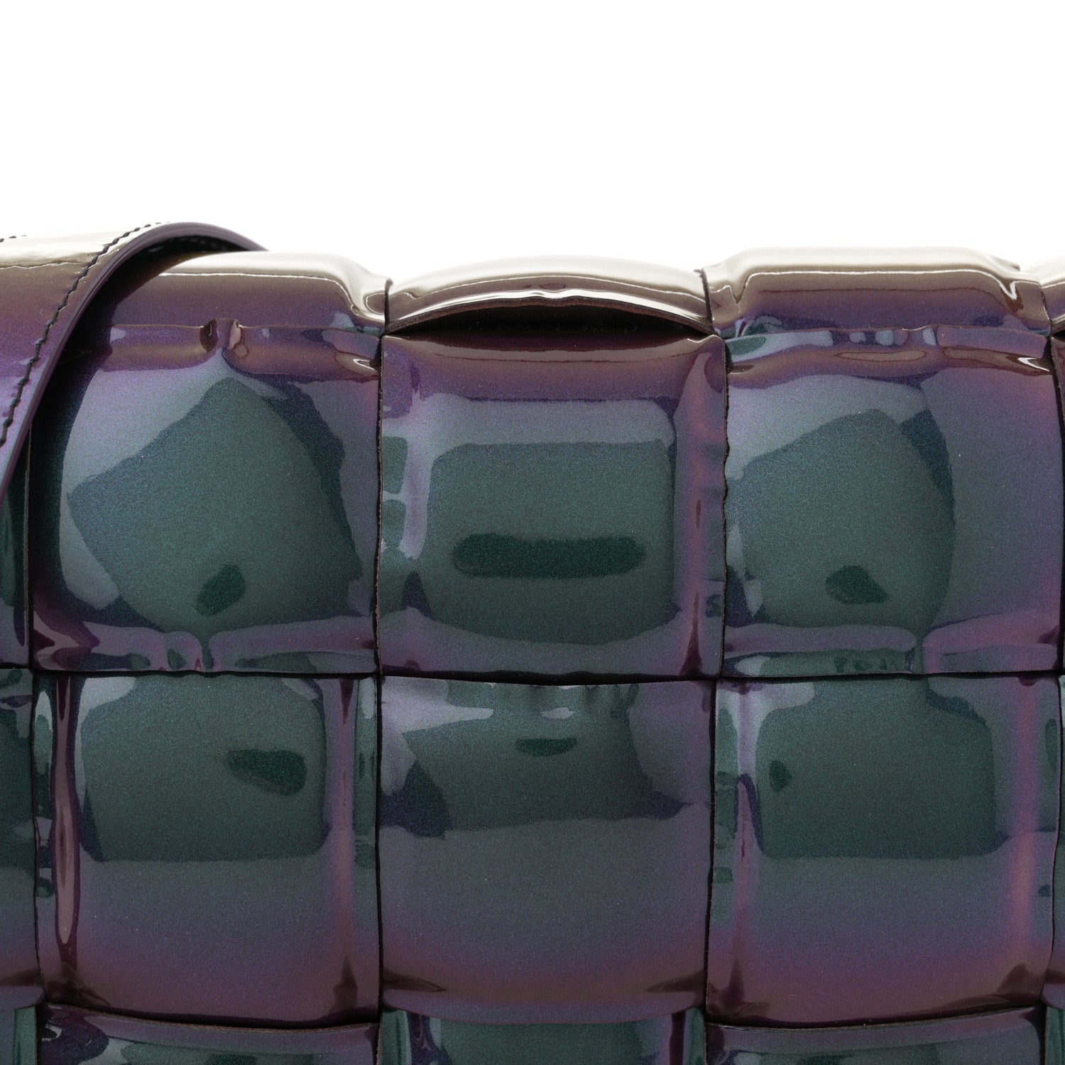 Bottega Veneta Glossy Nail Polish Nappa Maxi Intreccio Padded Cassette Crossbody Bag Holographic 7 of 14