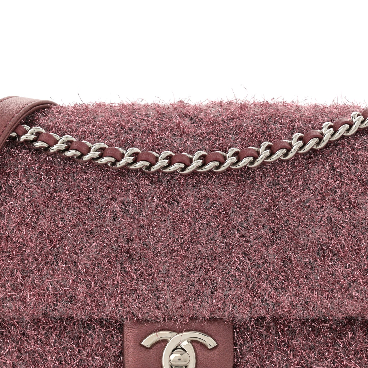 Lurex Knit Medium Pluto Glitter Flap Pink