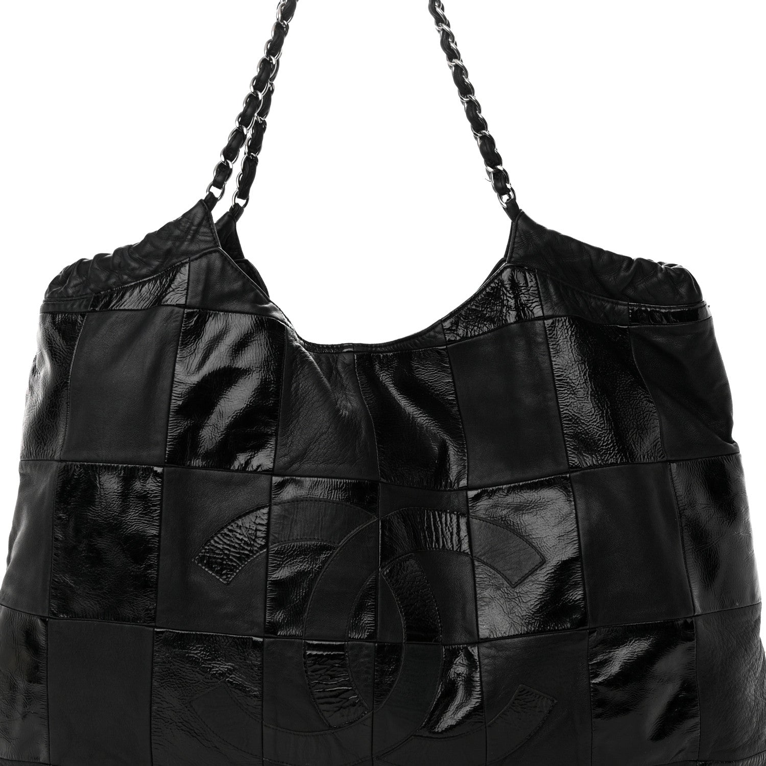 Chanel Patent Patchwork Brooklyn Tote Black 8 of 14