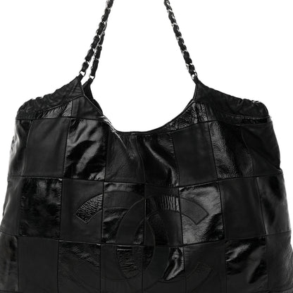 Chanel Patent Patchwork Large Brooklyn Tote Black 8 of 14