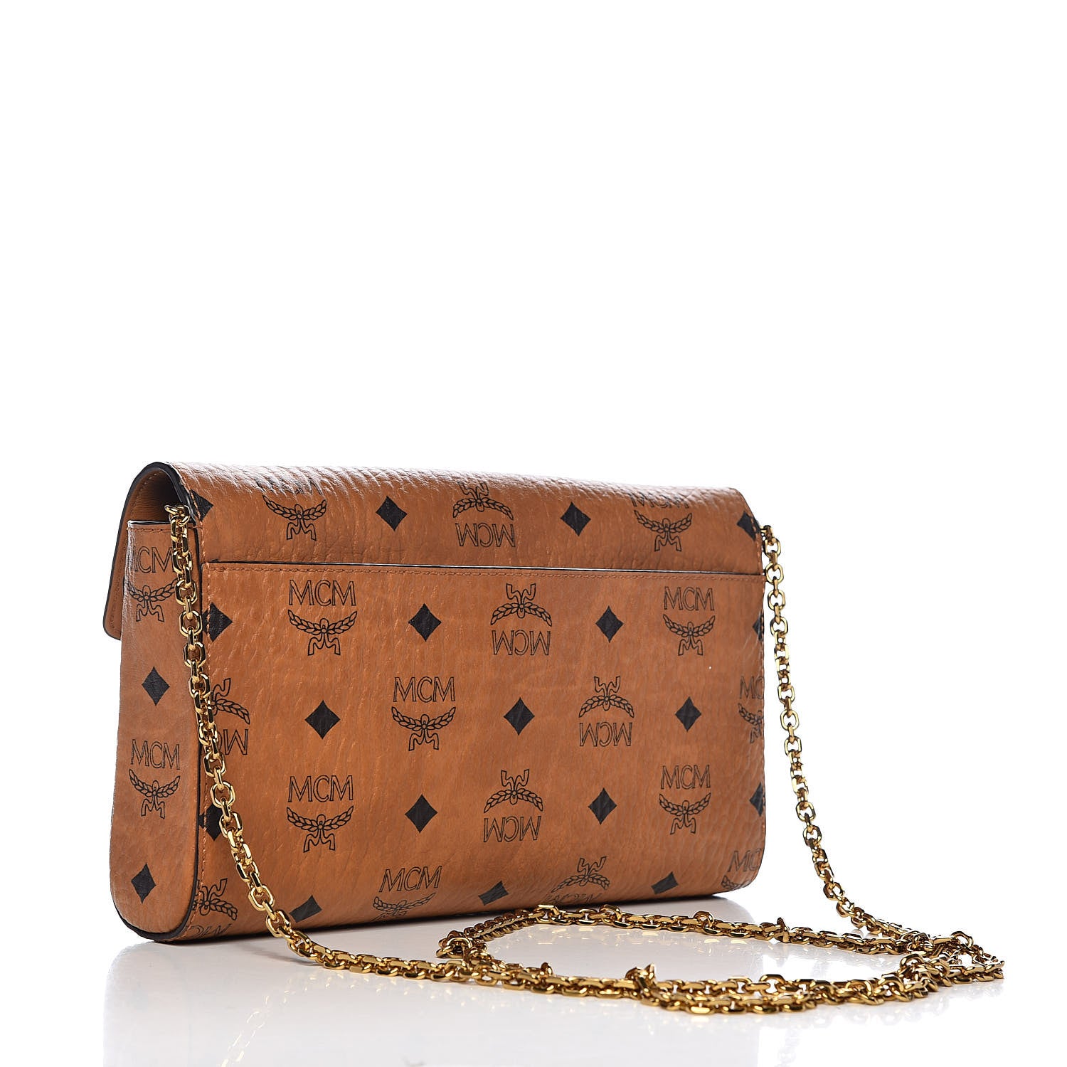 MCM Visetos Medium Patricia Wallet On Chain Cognac 3 of 9