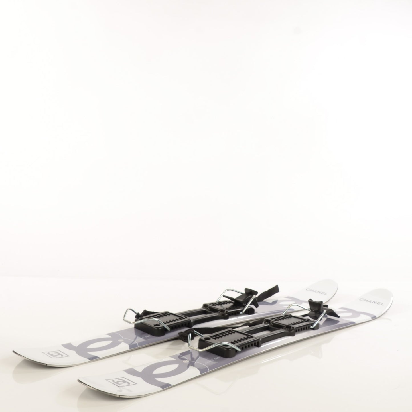 Snow Skis With Case White Grey