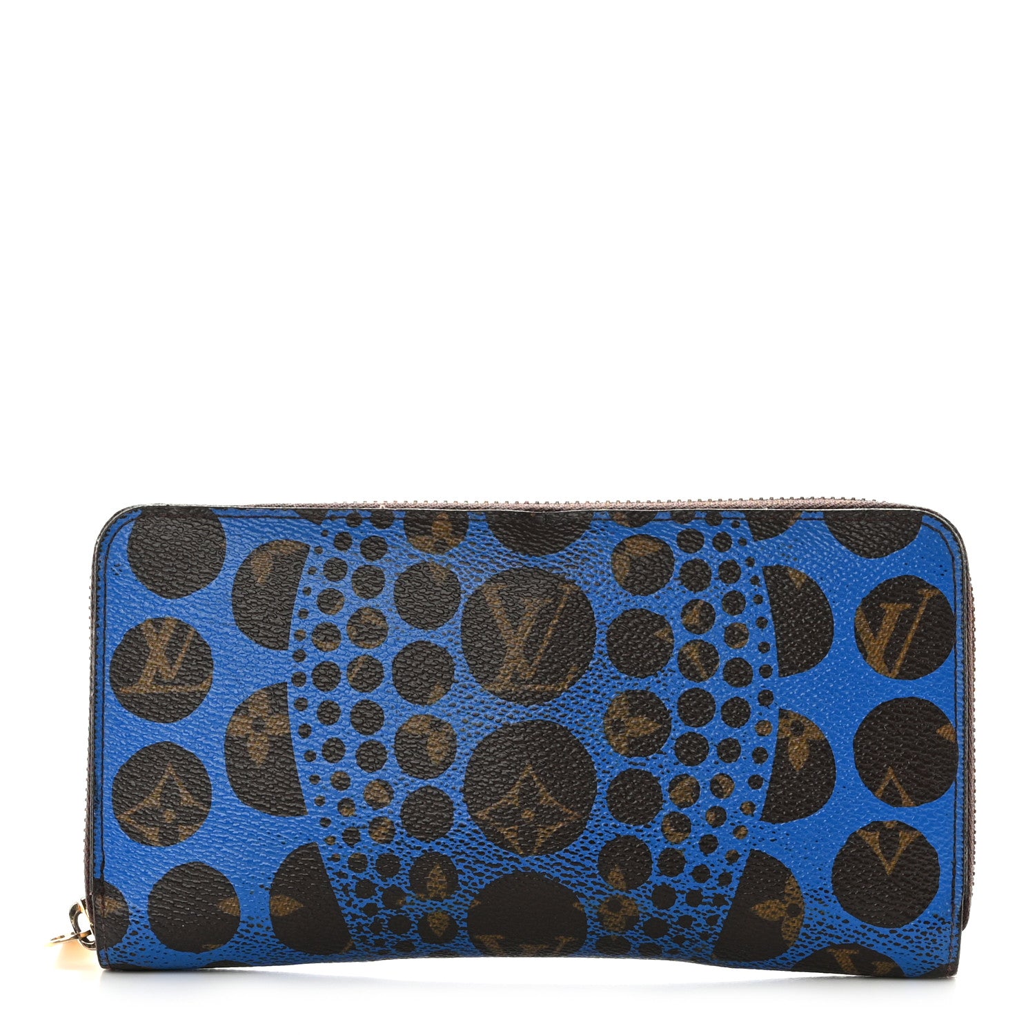 Louis Vuitton Monogram Kusama Pumpkin Dots Zippy Wallet Blue 1 of 9