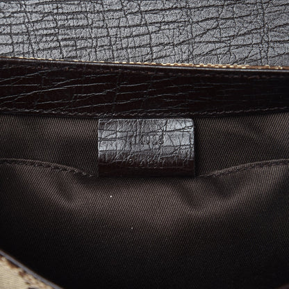 Gucci Monogram Horsebit Clutch Dark Brown 6 of 7