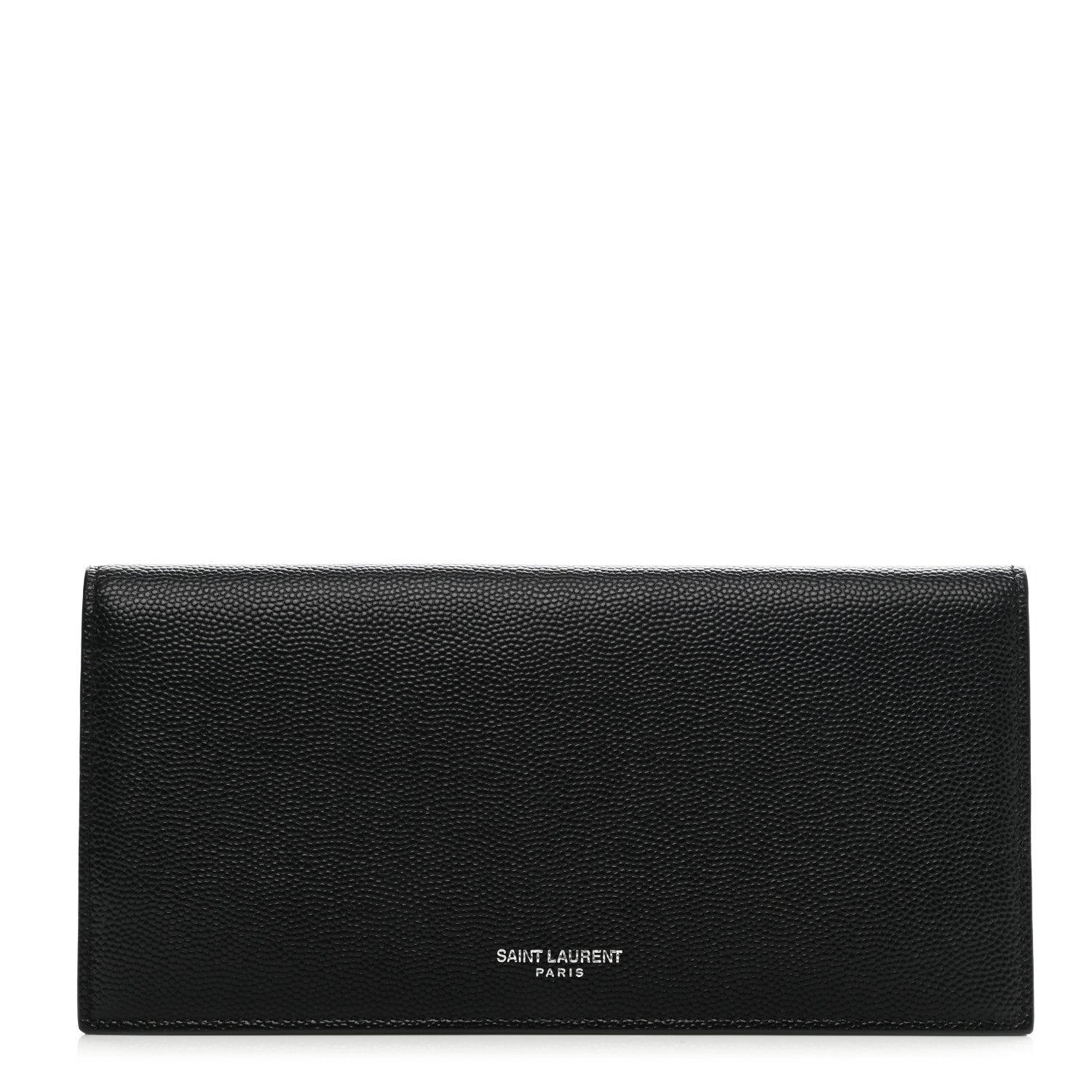 Saint Laurent Grain De Poudre Foldover Logo Wallet Black 1 of 8