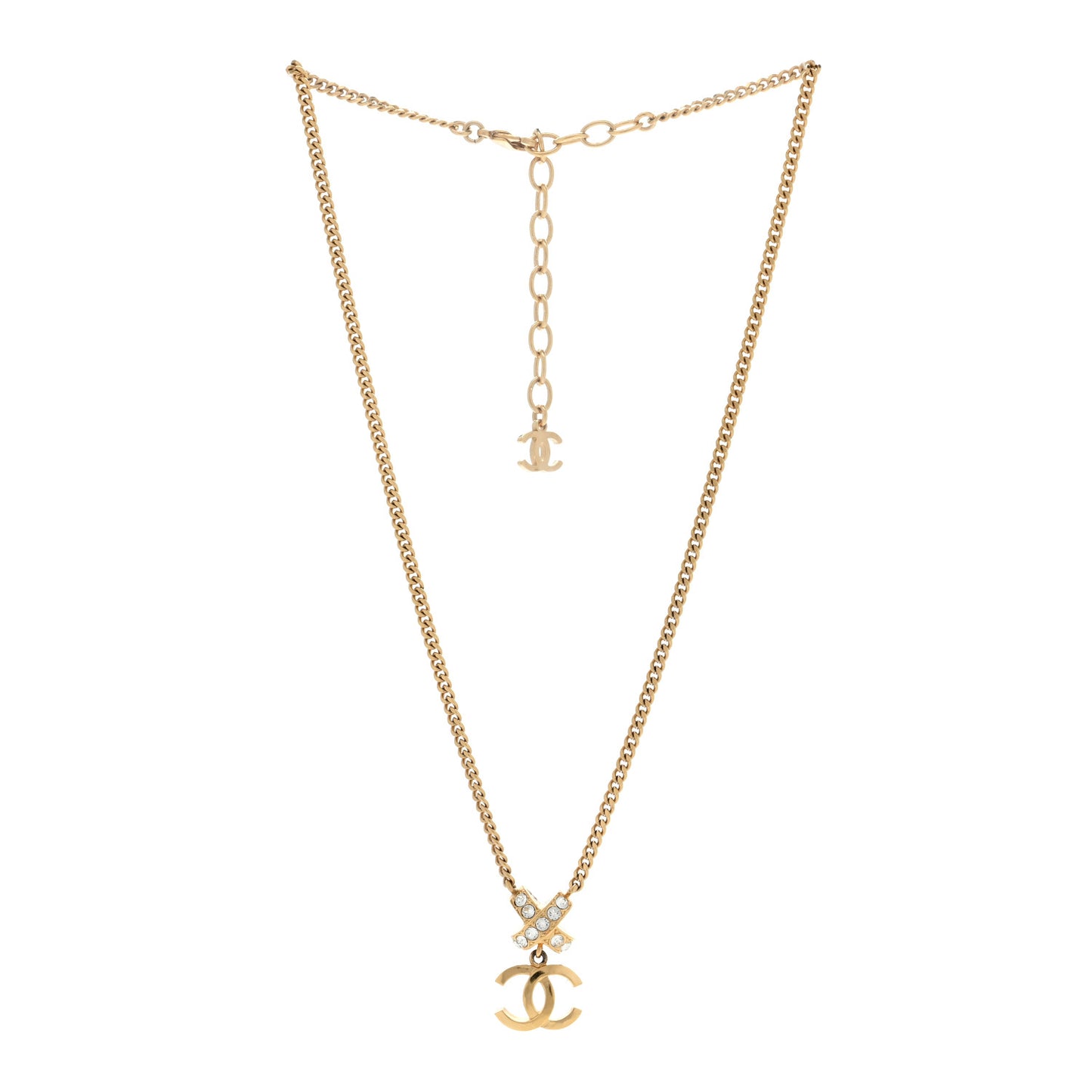 Resin Crystal CC Heart Necklace Pearly White Gold