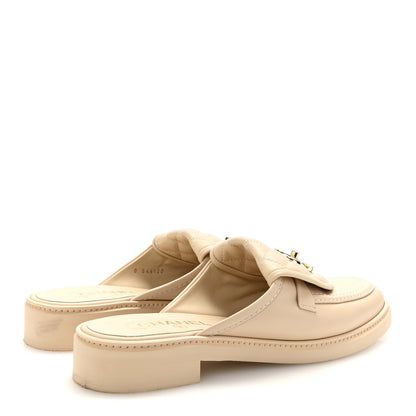 Chanel Lambskin Quilted CC Turnlock Mules 40 Light Beige 5 of 10