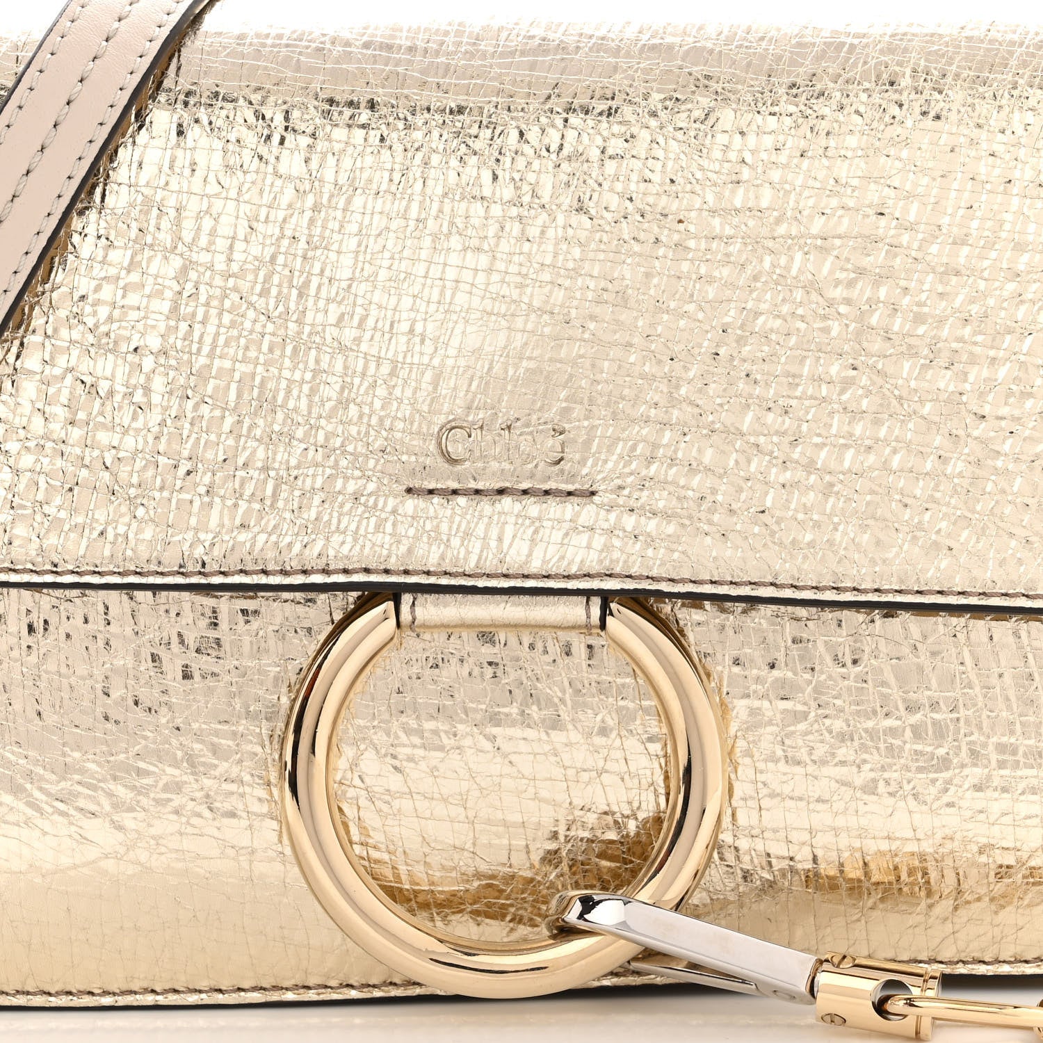 Chloe Metallic Calfskin Small Faye Shoulder Bag Gold 7 of 9