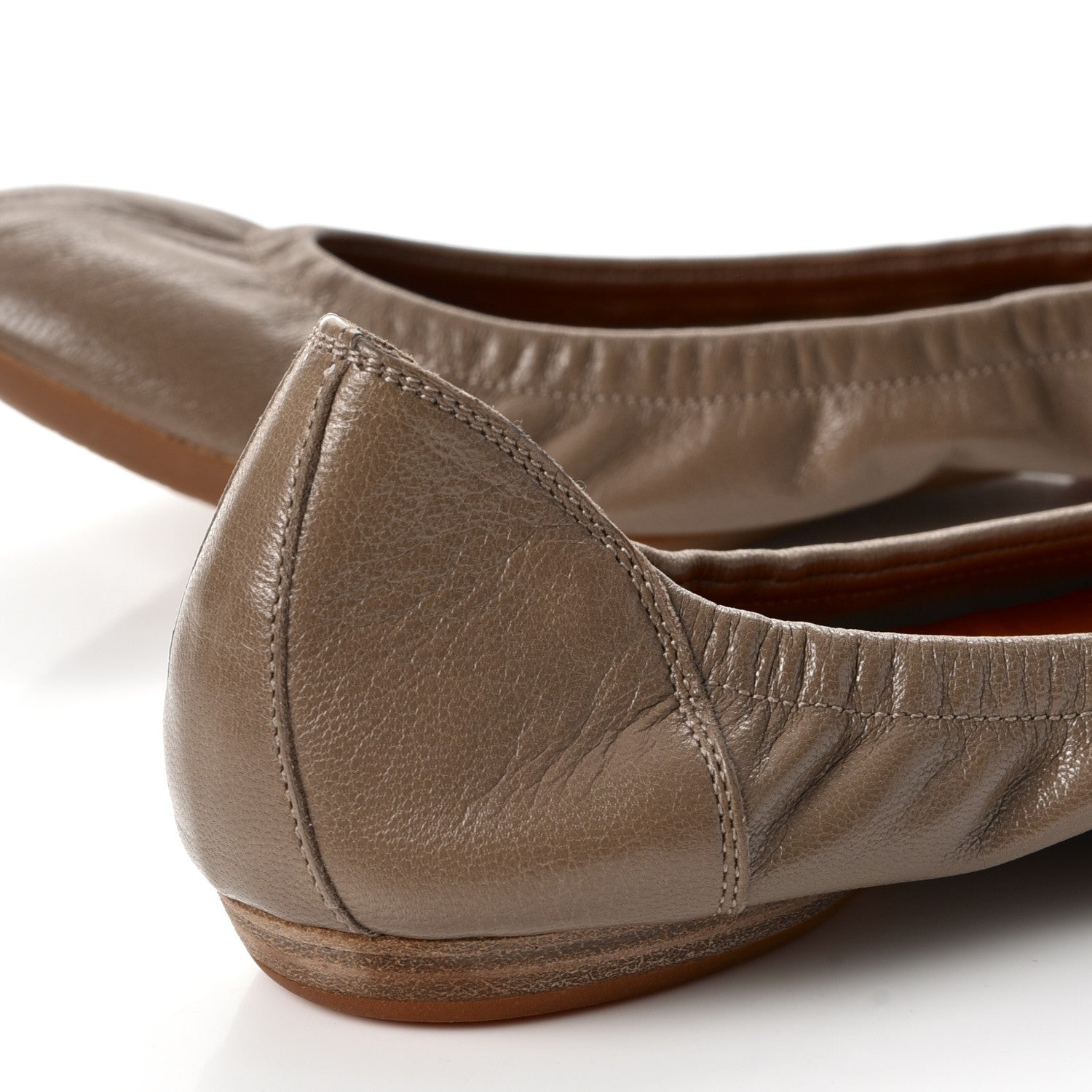 Hermes Glossy Goatskin Carina Ballerina Flats size 37 in Taupe 9 of 10