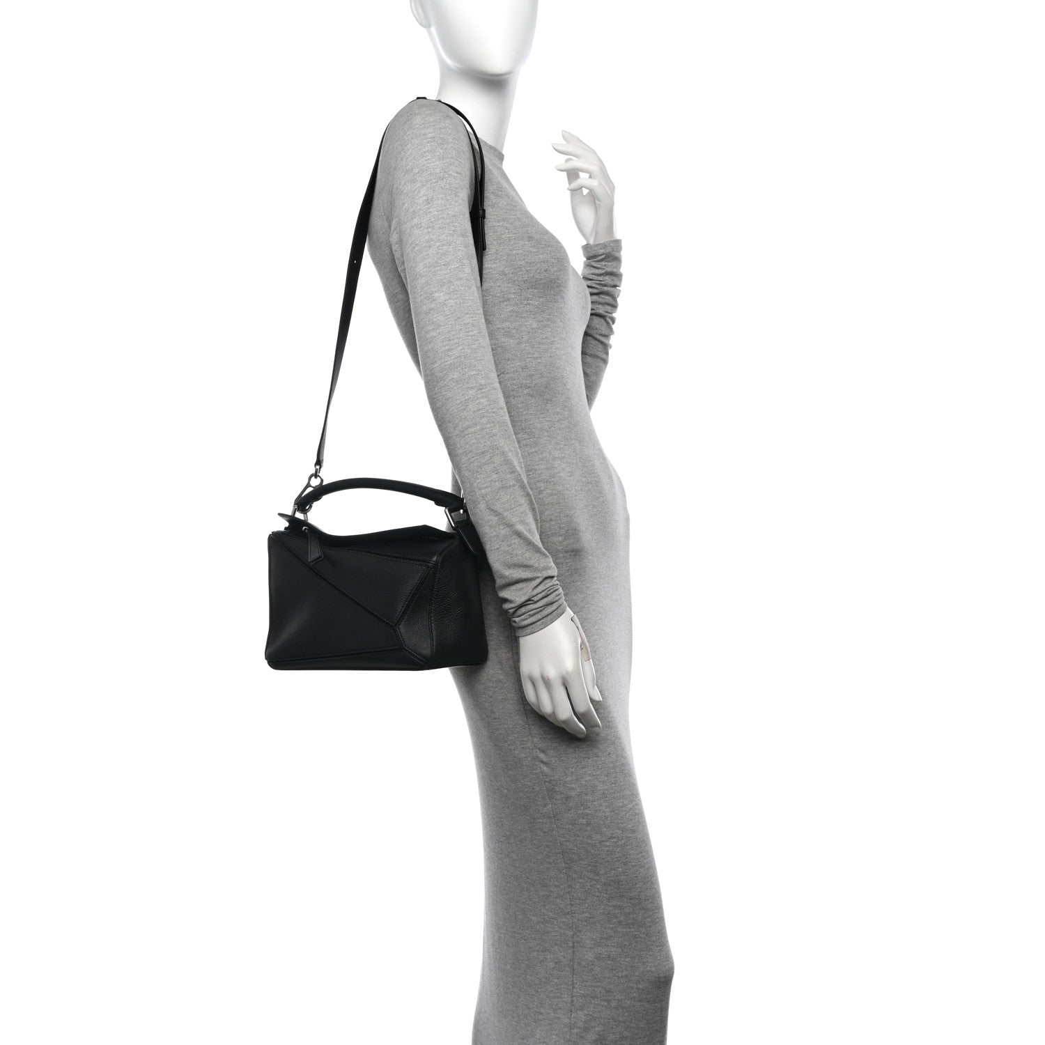 Loewe Calfskin Small Puzzle Bag Black 2 of 9