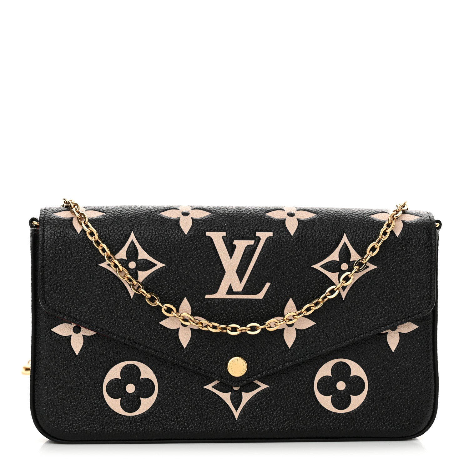 Louis Vuitton Empreinte Monogram Giant Felicie Pochette Black Beige 1 of 12