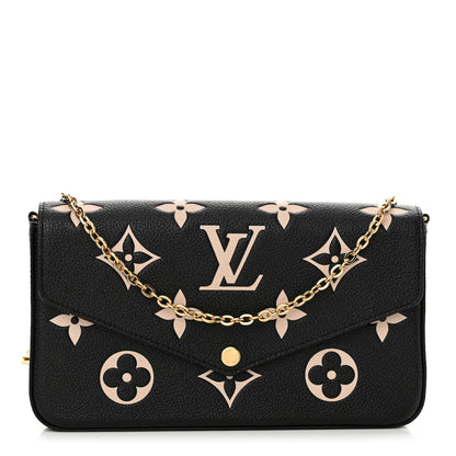 Louis Vuitton Empreinte Monogram Giant Felicie Pochette Black Beige 1 of 12