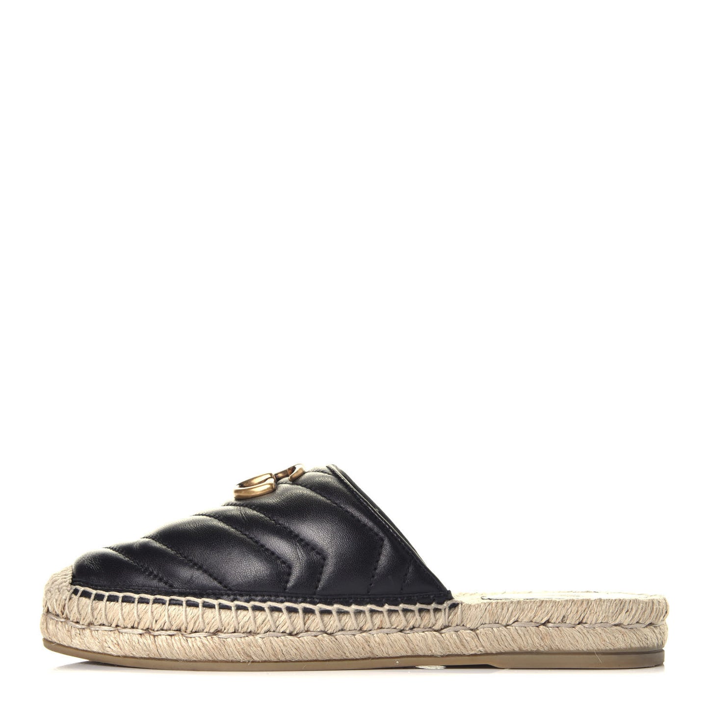 Nappa Matelasse GG Marmont Espadrille Slippers 36.5 Black