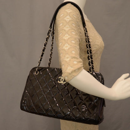 Chanel Patent Quilted Tote Black 2 of 8