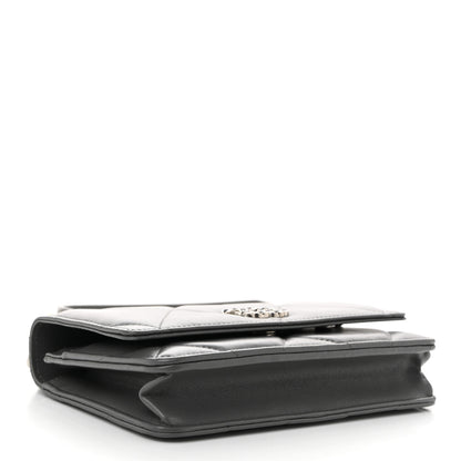 Chanel Lambskin Quilted Chanel 19 Wallet On Chain WOC Dark Grey 4 of 11