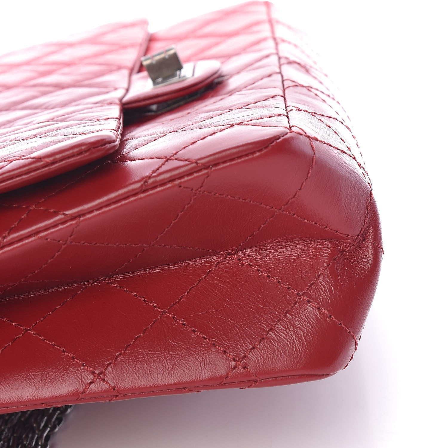 Chanel Aged Calfskin Quilted 2.55 Reissue 226 Flap Dark Red 12 of 13