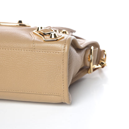 Balenciaga Chevre Gold Metallic Edge Hardware Mini City Beige Oryx 10 of 10