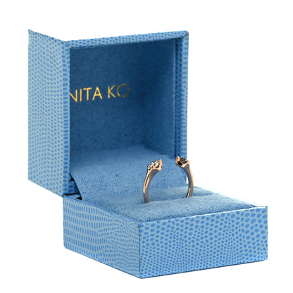 Anita Ko 18K Rose Gold Diamond Orbit Split Ring 53 6.5 5 of 5